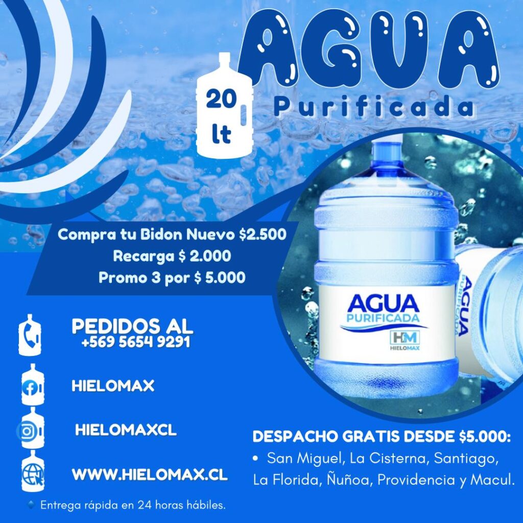 AGUA PURIFICADA RECARGA 20 LITROS